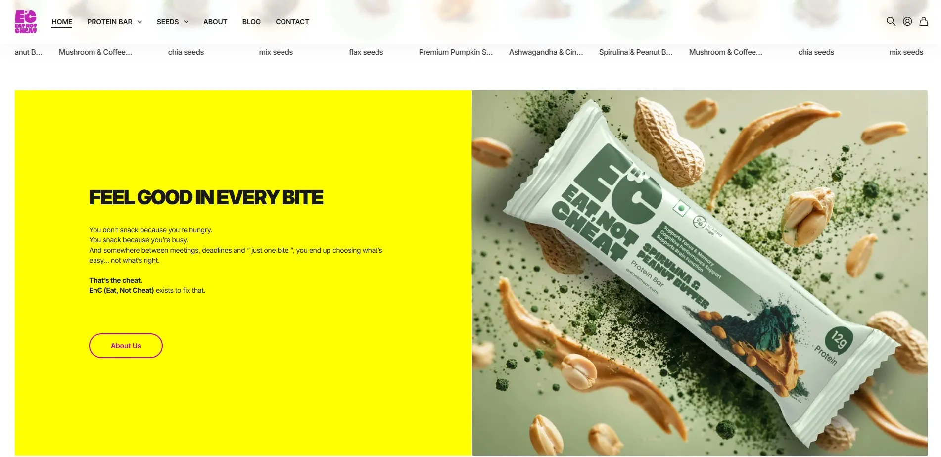 Eat Not Cheat website designed and built by Red Dot Consultancy, screen 1