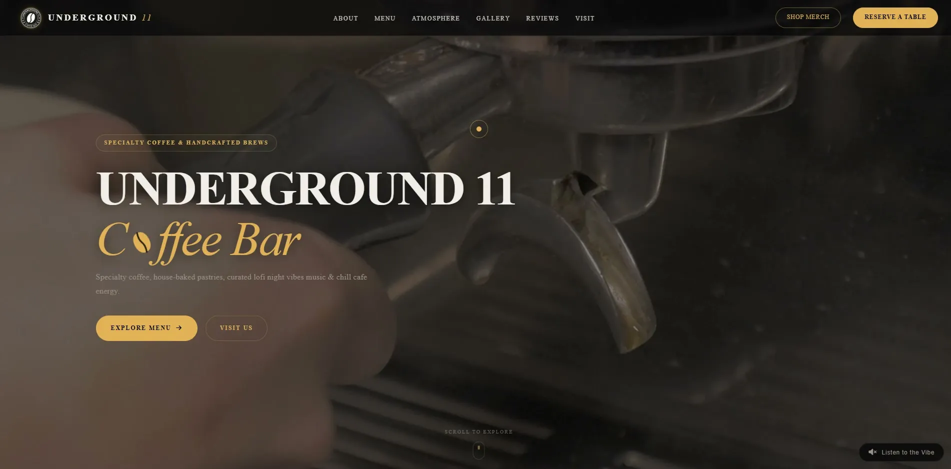 Underground 11 website designed and built by Red Dot Consultancy, screen 1