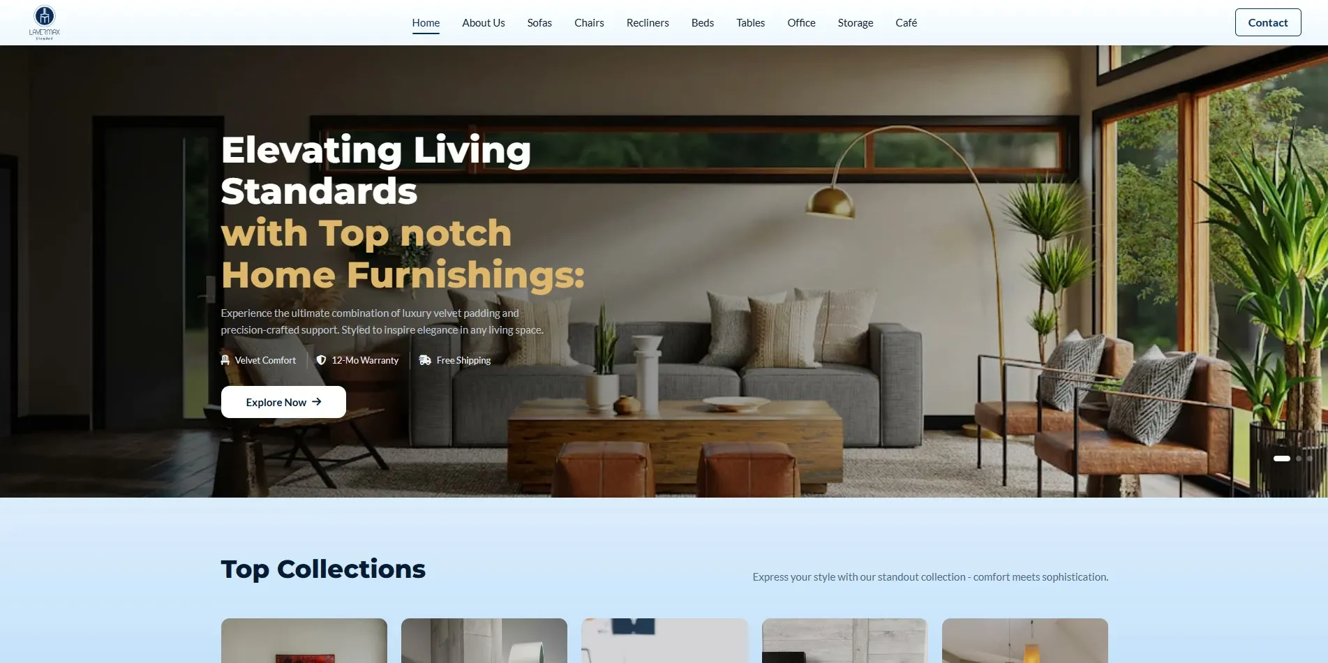 Layermax website designed and built by Red Dot Consultancy, screen 1
