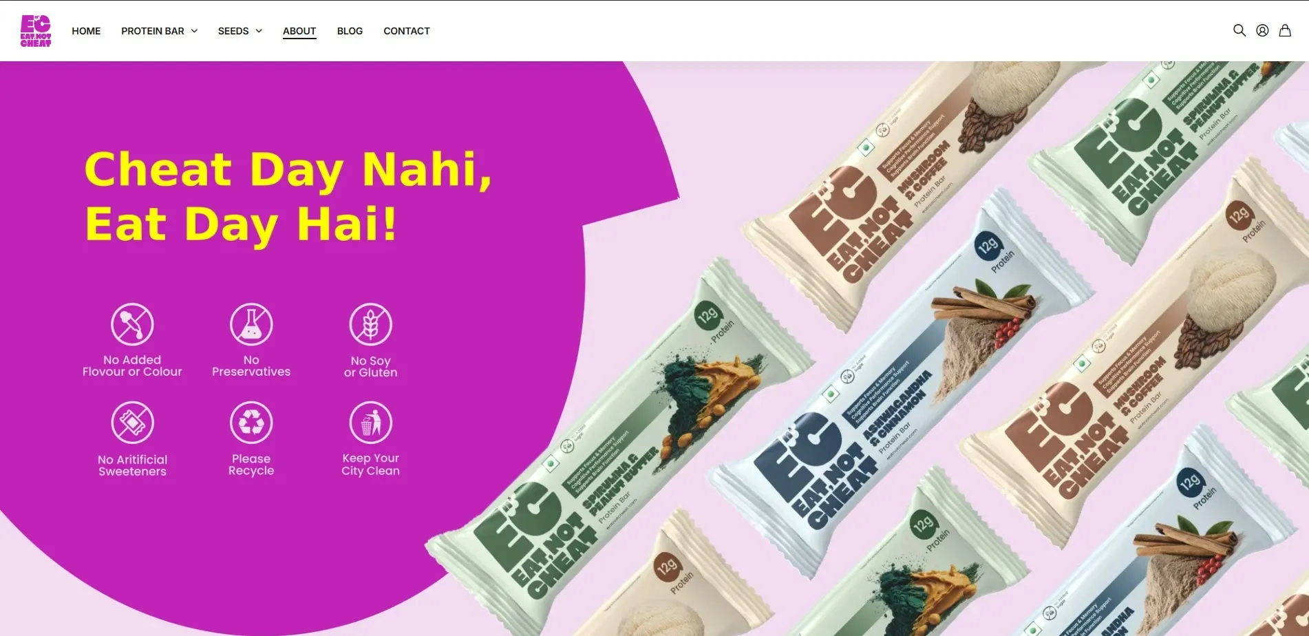 Eat Not Cheat website designed and built by Red Dot Consultancy, screen 2