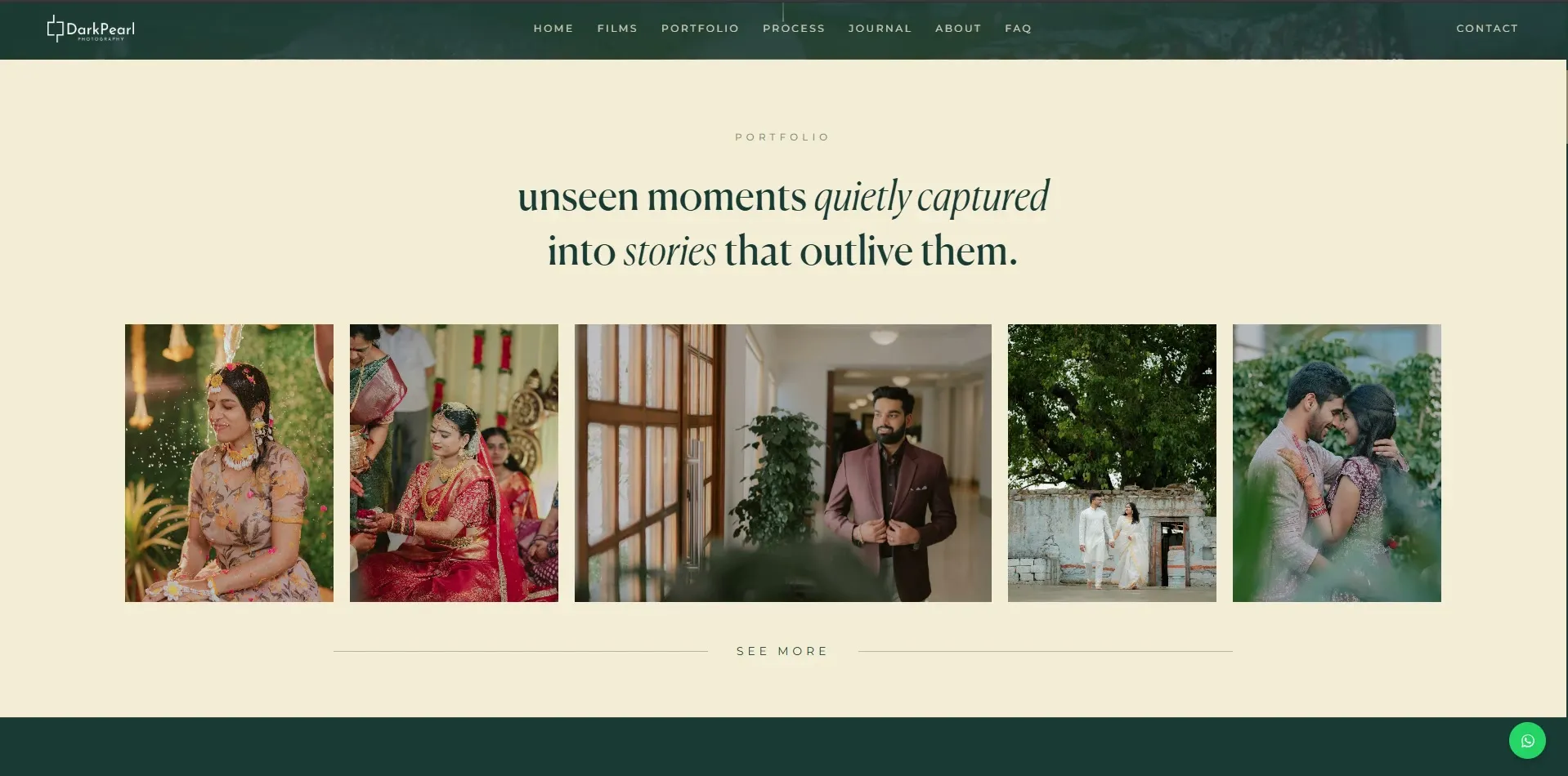DarkPearl Photography website designed and built by Red Dot Consultancy, screen 2