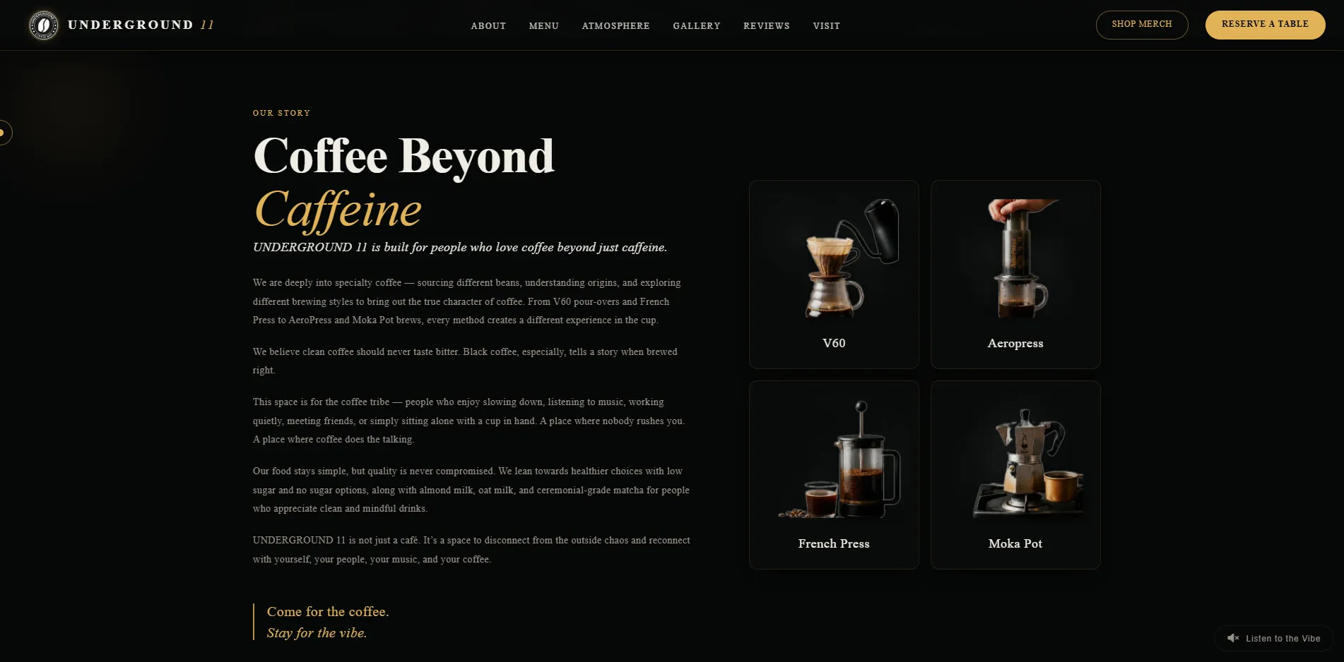 Underground 11 website designed and built by Red Dot Consultancy, screen 2