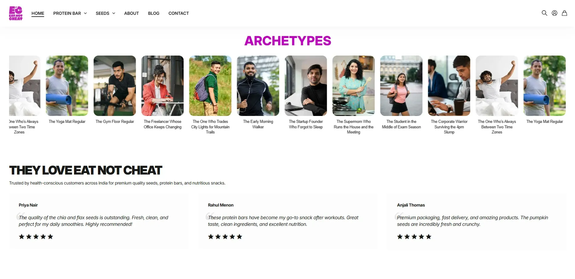 Eat Not Cheat website designed and built by Red Dot Consultancy, screen 3