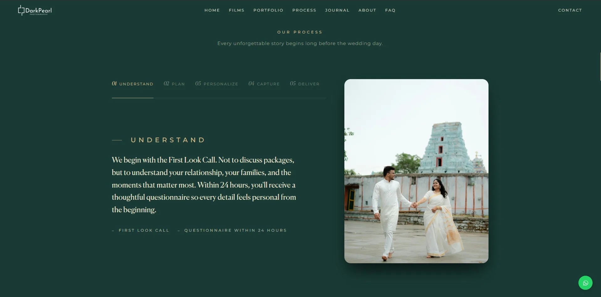 DarkPearl Photography website designed and built by Red Dot Consultancy, screen 3