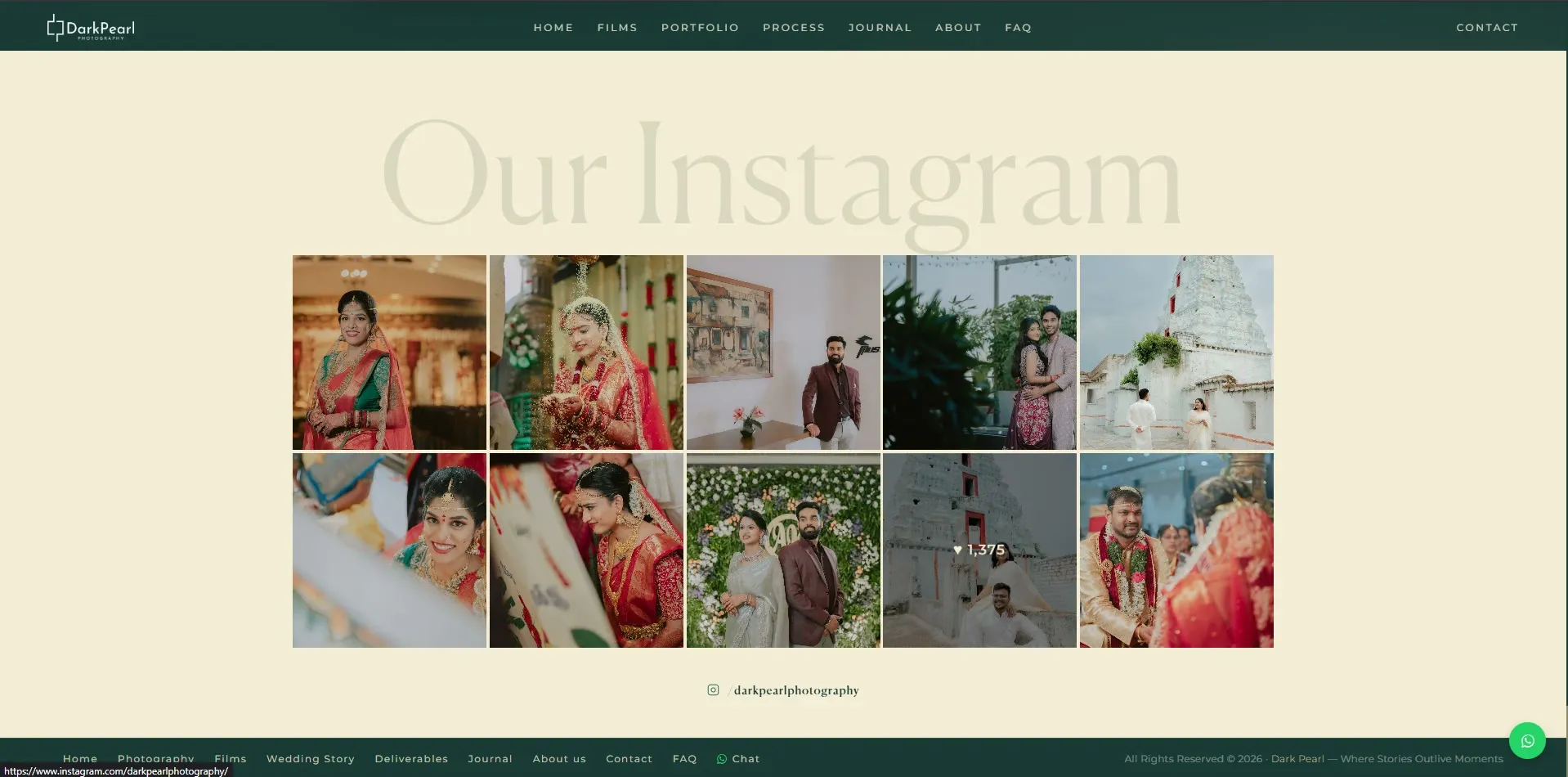 DarkPearl Photography website designed and built by Red Dot Consultancy, screen 5